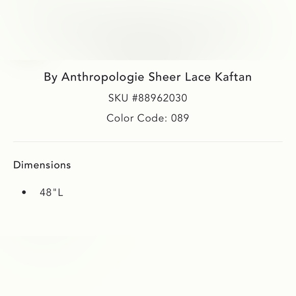 By Anthropologie Sheet Lace Kaftan Orange Peach One Size - Picture 10 of 11